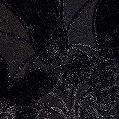 Plus Size Nightfall Burnout Velour Double Slit Maxi Skirt, BAT DAMASK DEEP BLACK BURNOUT VELVET, swatch