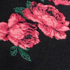 Retro Chic Embroidered Cardigan, FULL OF ROSES DEEP BLACK, swatch