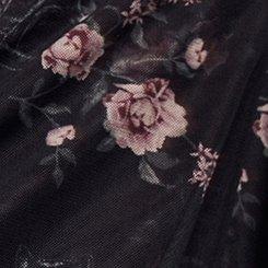 Plus Size Nightfall Tiered Mini Dress, SMITTEN KITTEN FLORAL DEEP BLACK, swatch