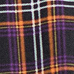 Plus Size Retro Chic Surplice Mini Dress, FALL PLAID DEEP BLACK, swatch