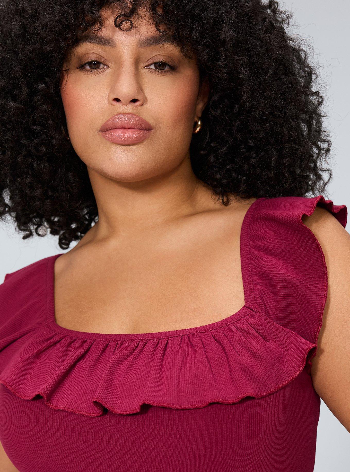 Belle Isle Flutter Sleeve Tank, BEET RED, alternate