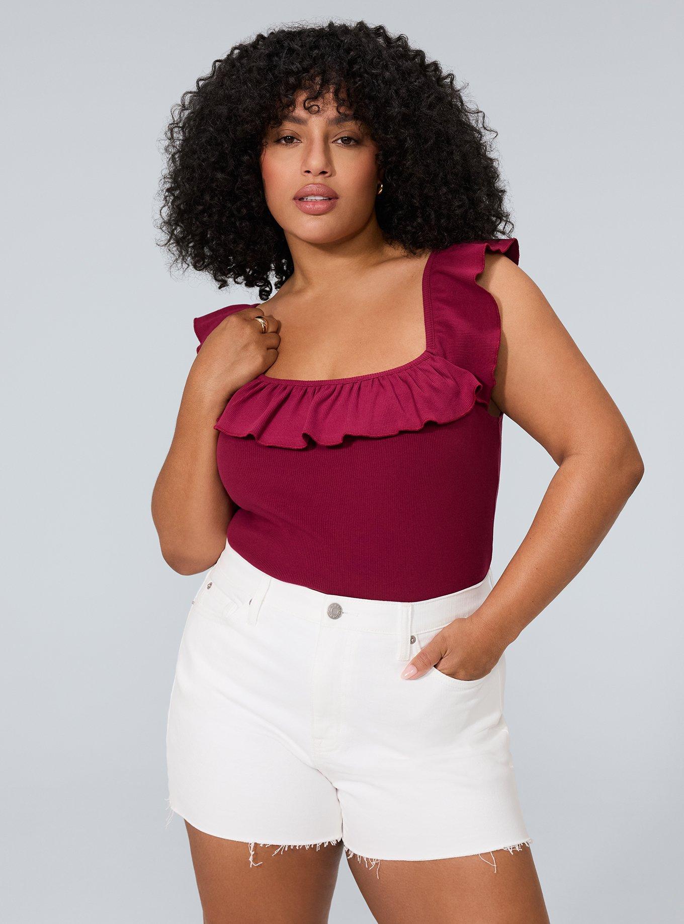 Belle Isle Flutter Sleeve Tank, BEET RED, alternate