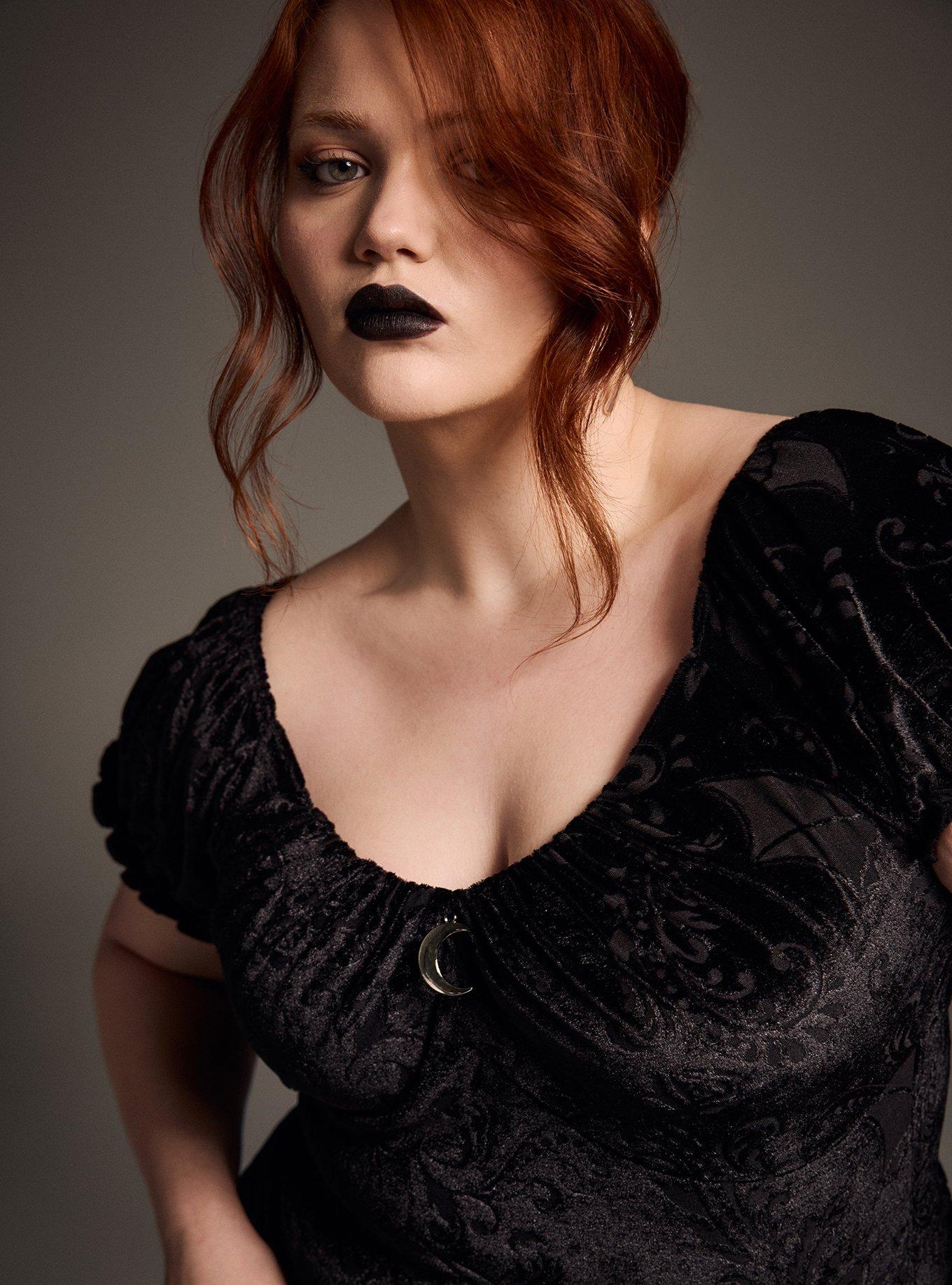 Nightfall Velvet Lace Crop Top
