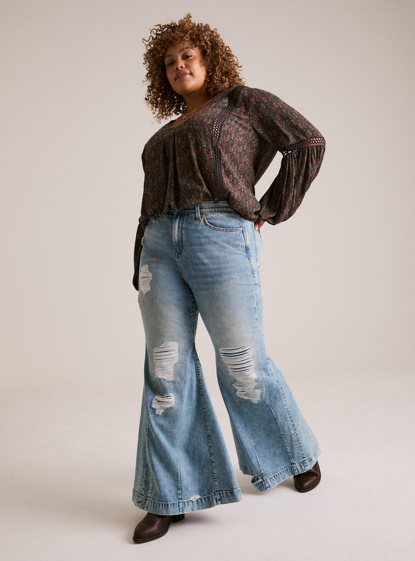 Plus Size - Festi Sky-High Super Flare Jean - Torrid