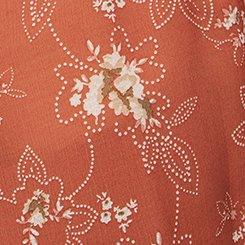 Plus Size Crinkle Chiffon 3/4 Sleeve Blouse, DOTTED BOHO FLORAL BURSHETTA, swatch
