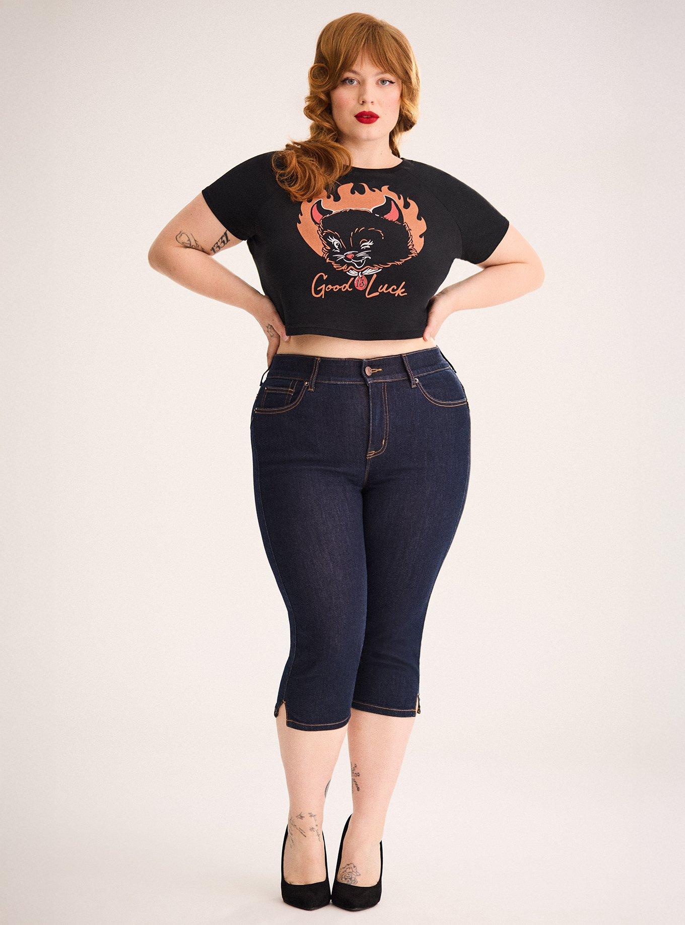 Retro Chic Fitted Ringer Crop Tee