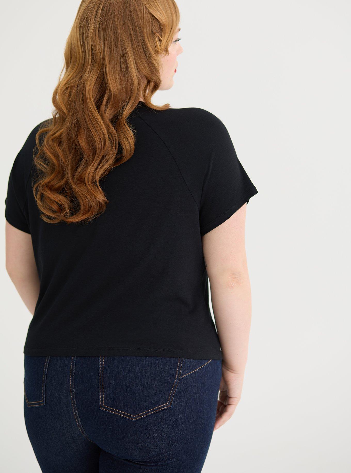 Retro Chic Fitted Ringer Crop Tee