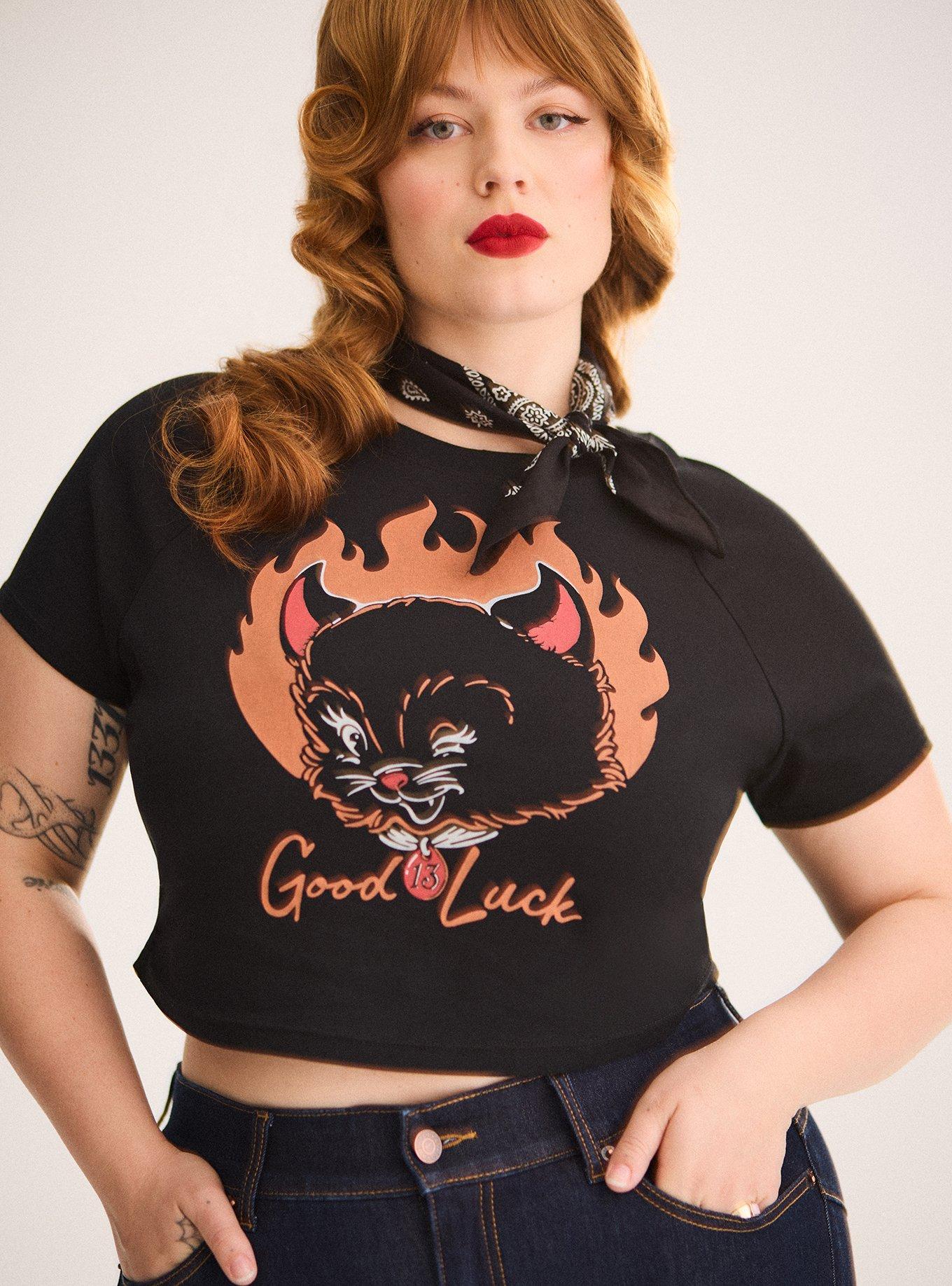Retro Chic Fitted Ringer Crop Tee
