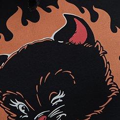 Plus Size Retro Chic Fitted Ringer Crop Tee, GOOD LUCK CAT, swatch