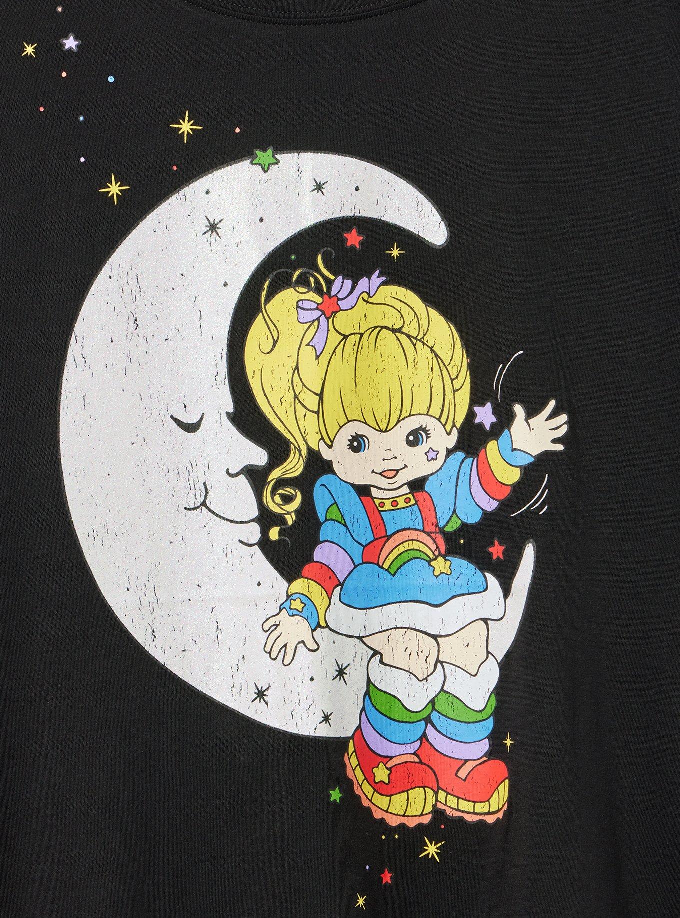 Rainbow Brite Classic Cotton Jersey Tee, RAINBOW BRITE MOON DEEP BLACK, alternate