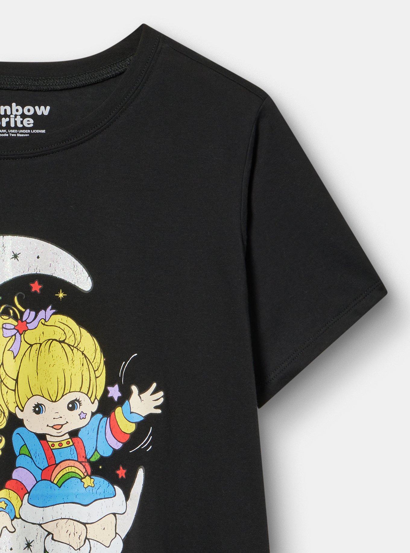Rainbow Brite Classic Cotton Jersey Tee, RAINBOW BRITE MOON DEEP BLACK, alternate