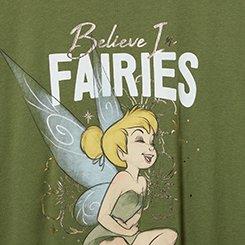 Disney Tinkerbell Oversized Cotton Tunic Tee, TINKER BELL OLIVINE, swatch