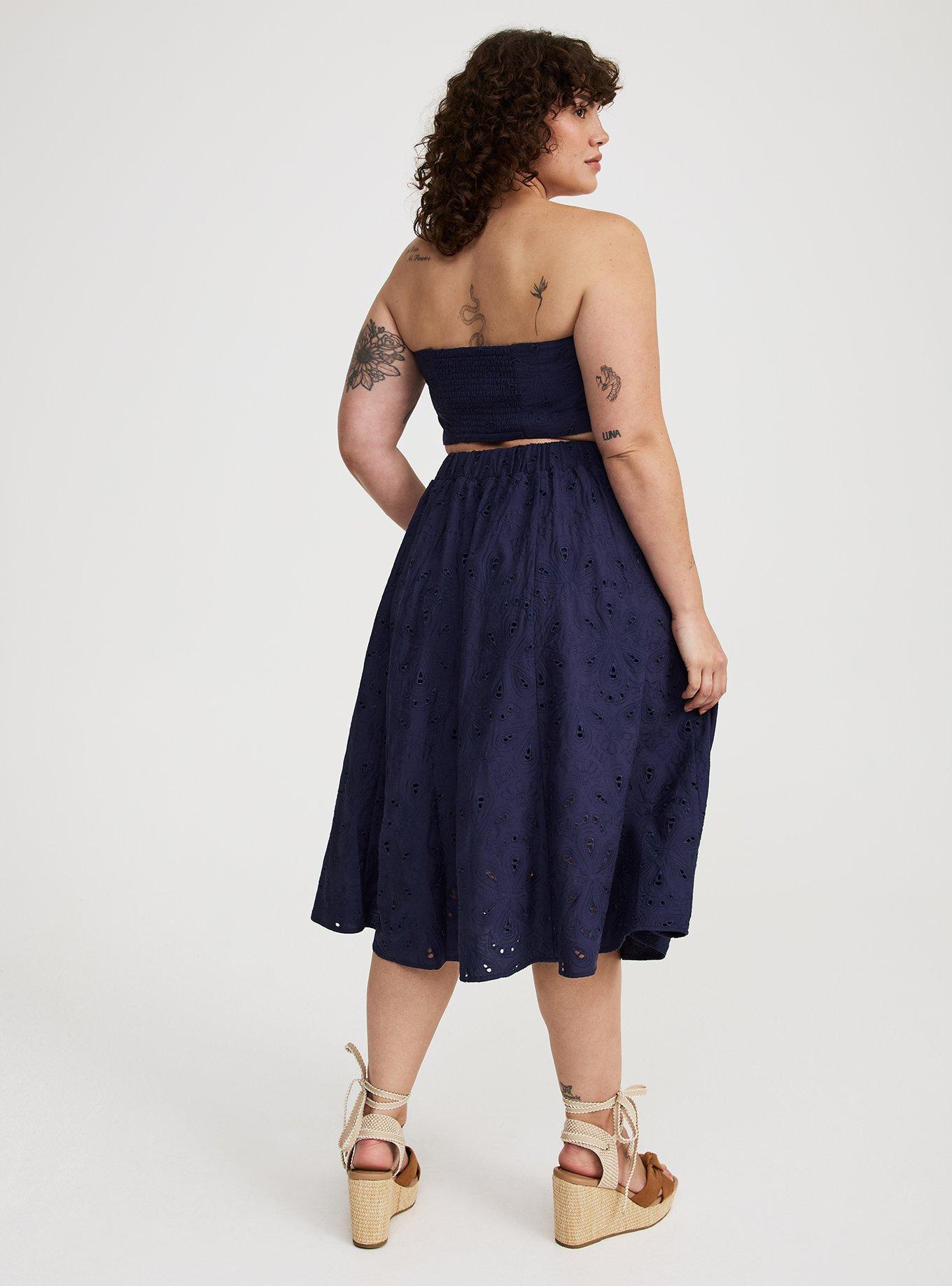 Embroidered Corset Top And Skirt Set