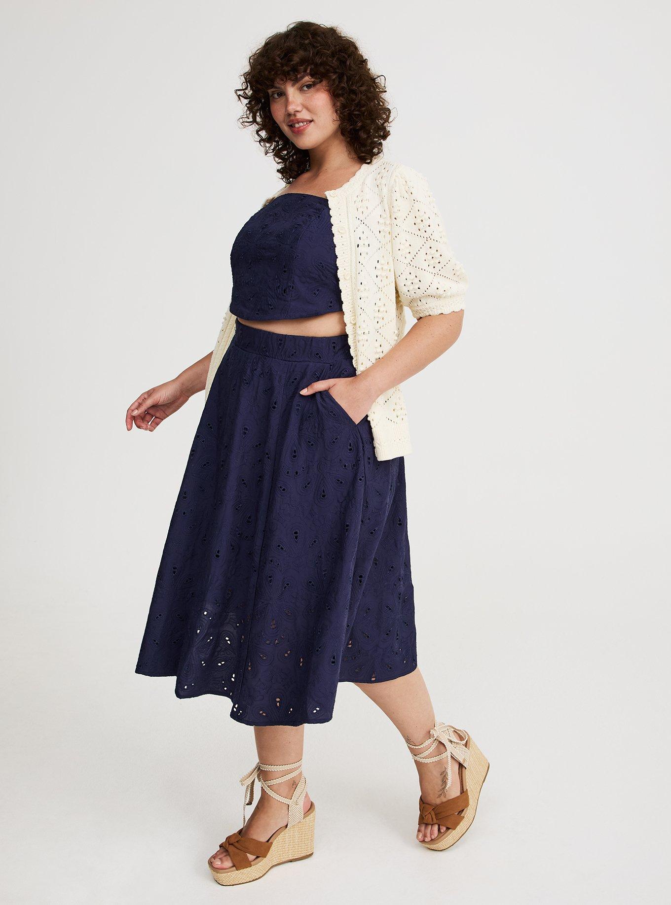 Embroidered Corset Top And Skirt Set