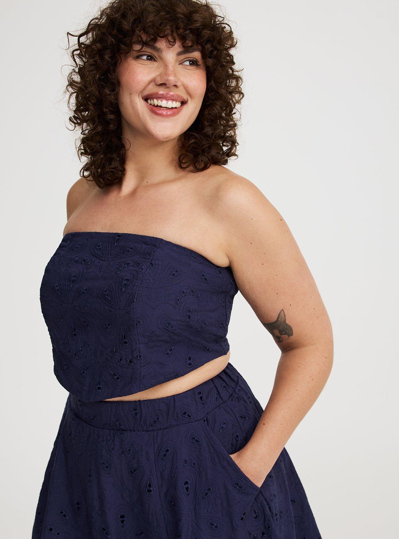 Embroidered Corset Top And Skirt Set