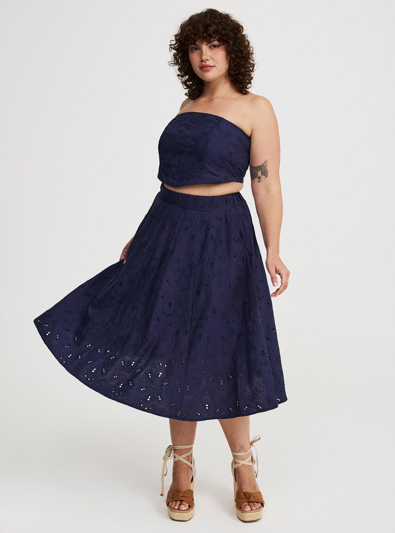 Embroidered Corset Top And Skirt Set