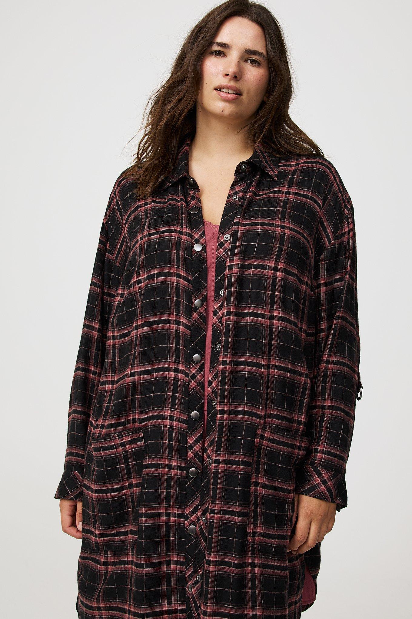 Oversized Flannel Kimono Shirt
