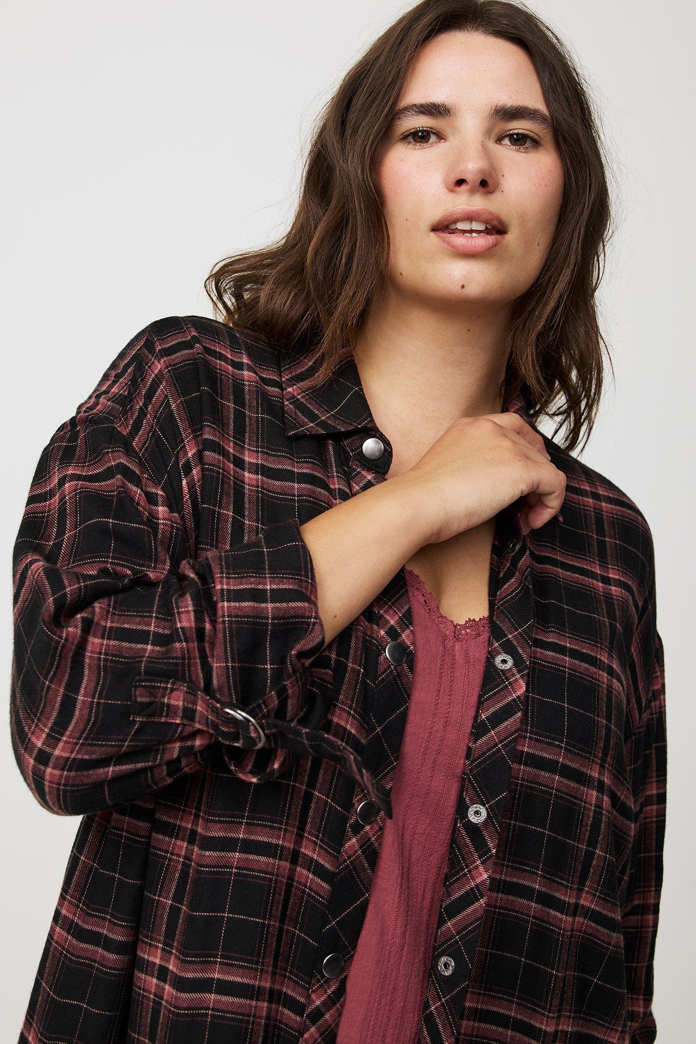 Oversized Flannel Kimono Shirt