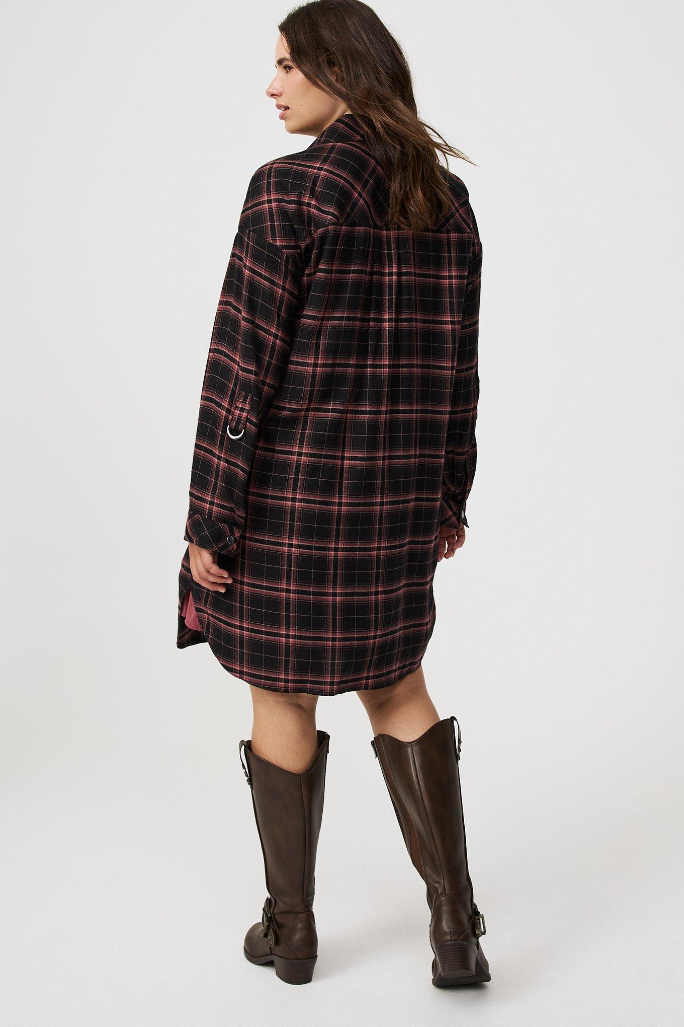 Oversized Flannel Kimono Shirt