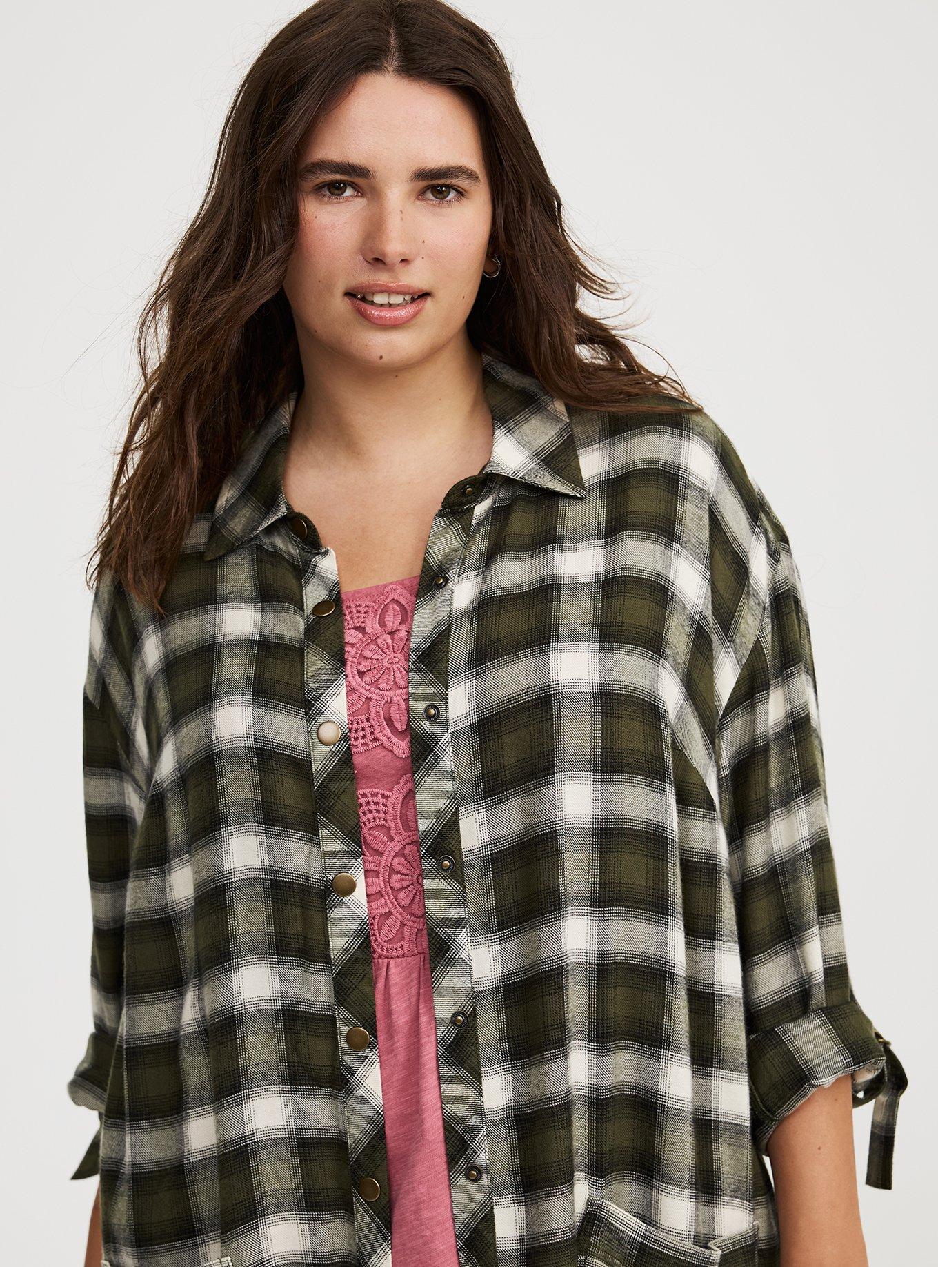 Oversized Flannel Kimono Shirt