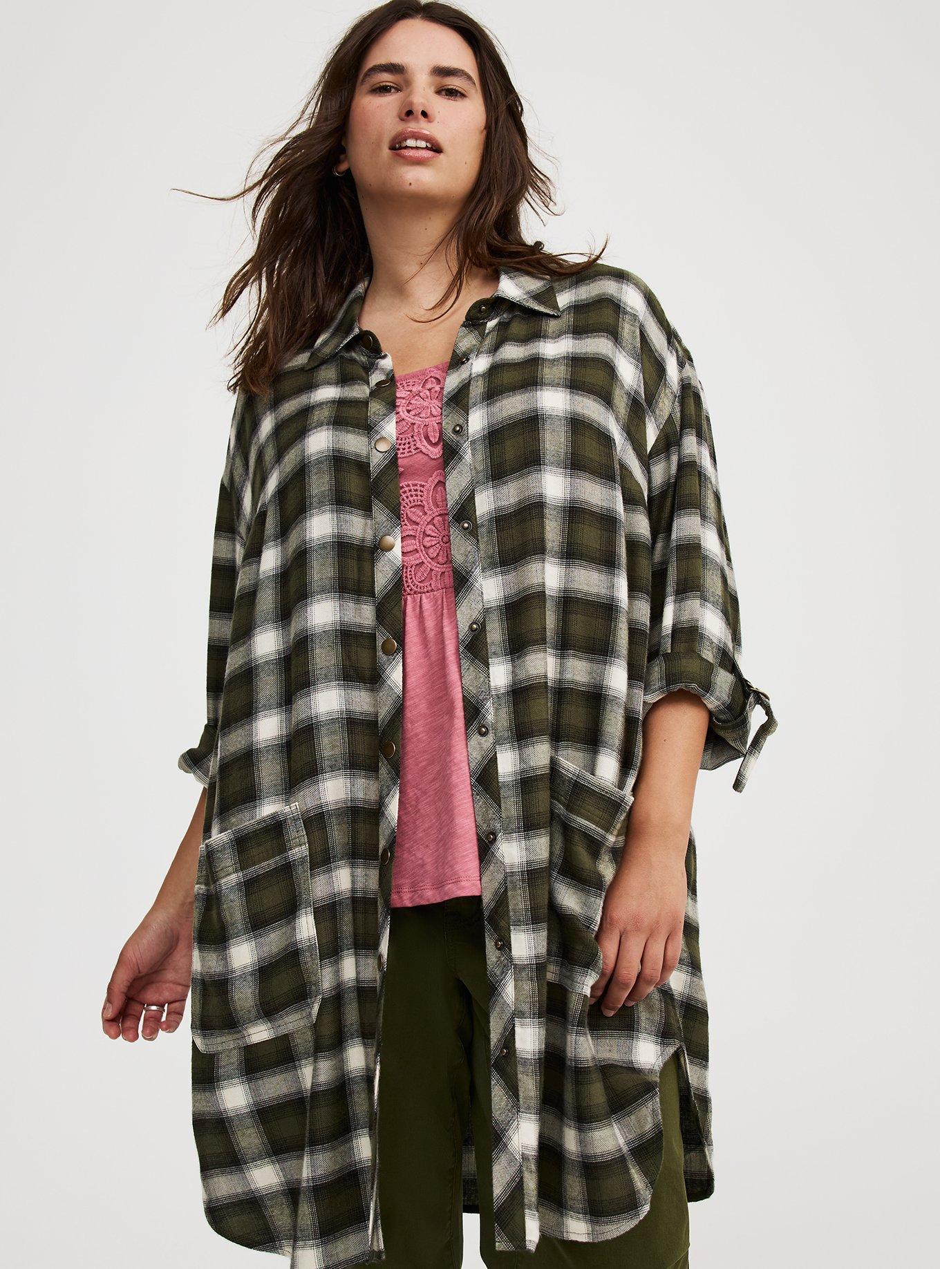 Oversized Flannel Kimono Shirt