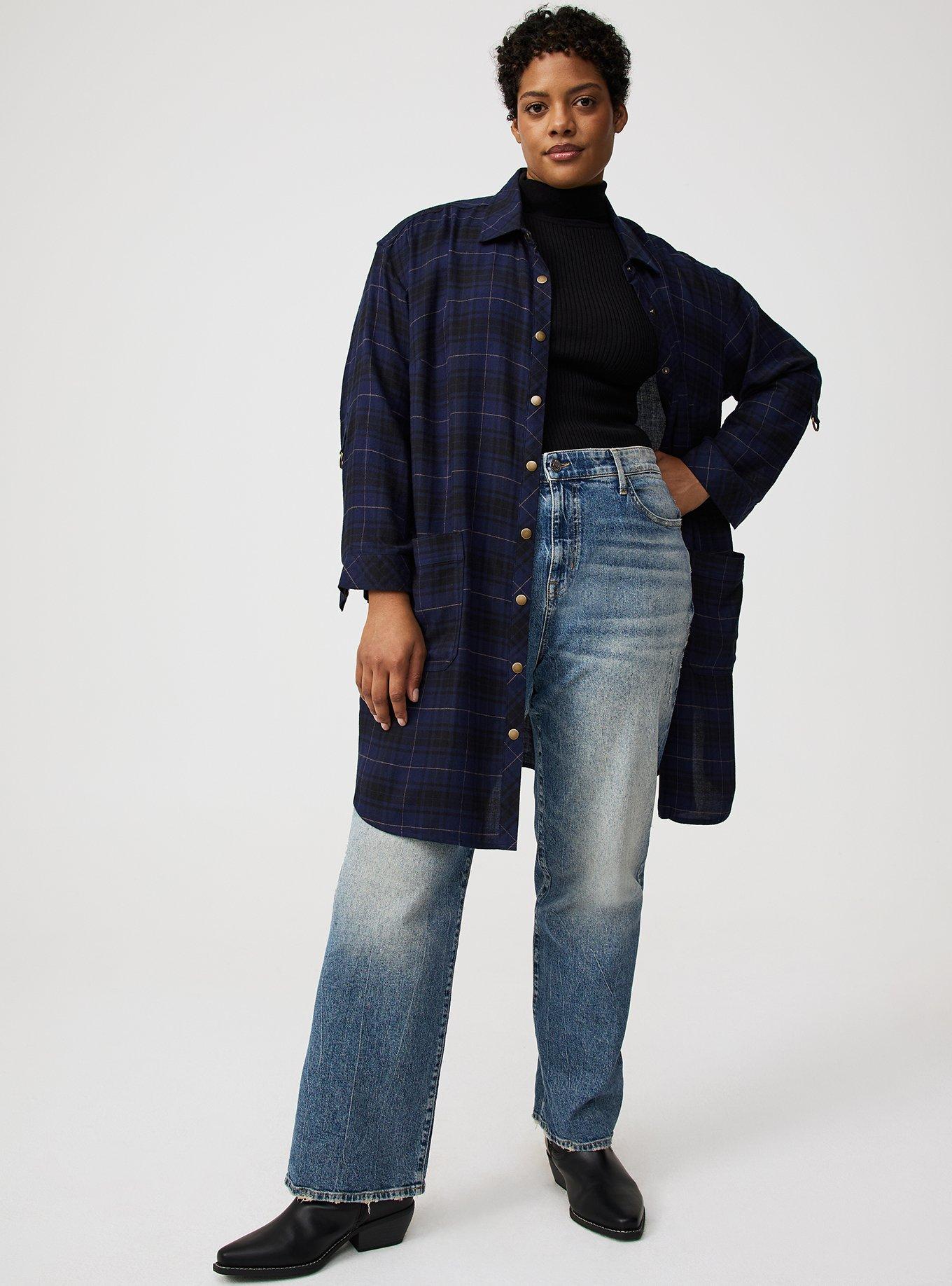 Oversized Flannel Kimono Shirt