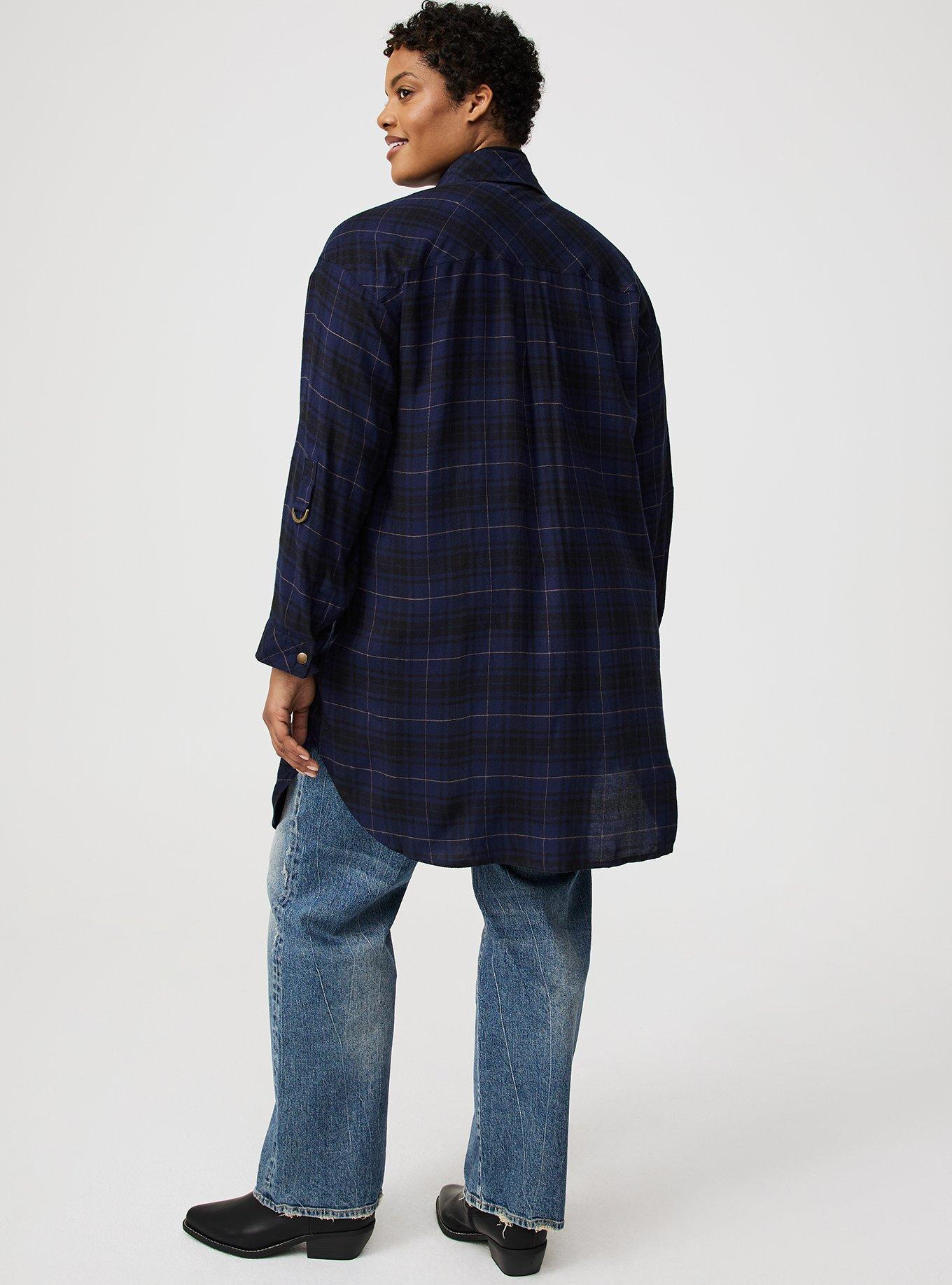 Oversized Flannel Kimono Shirt