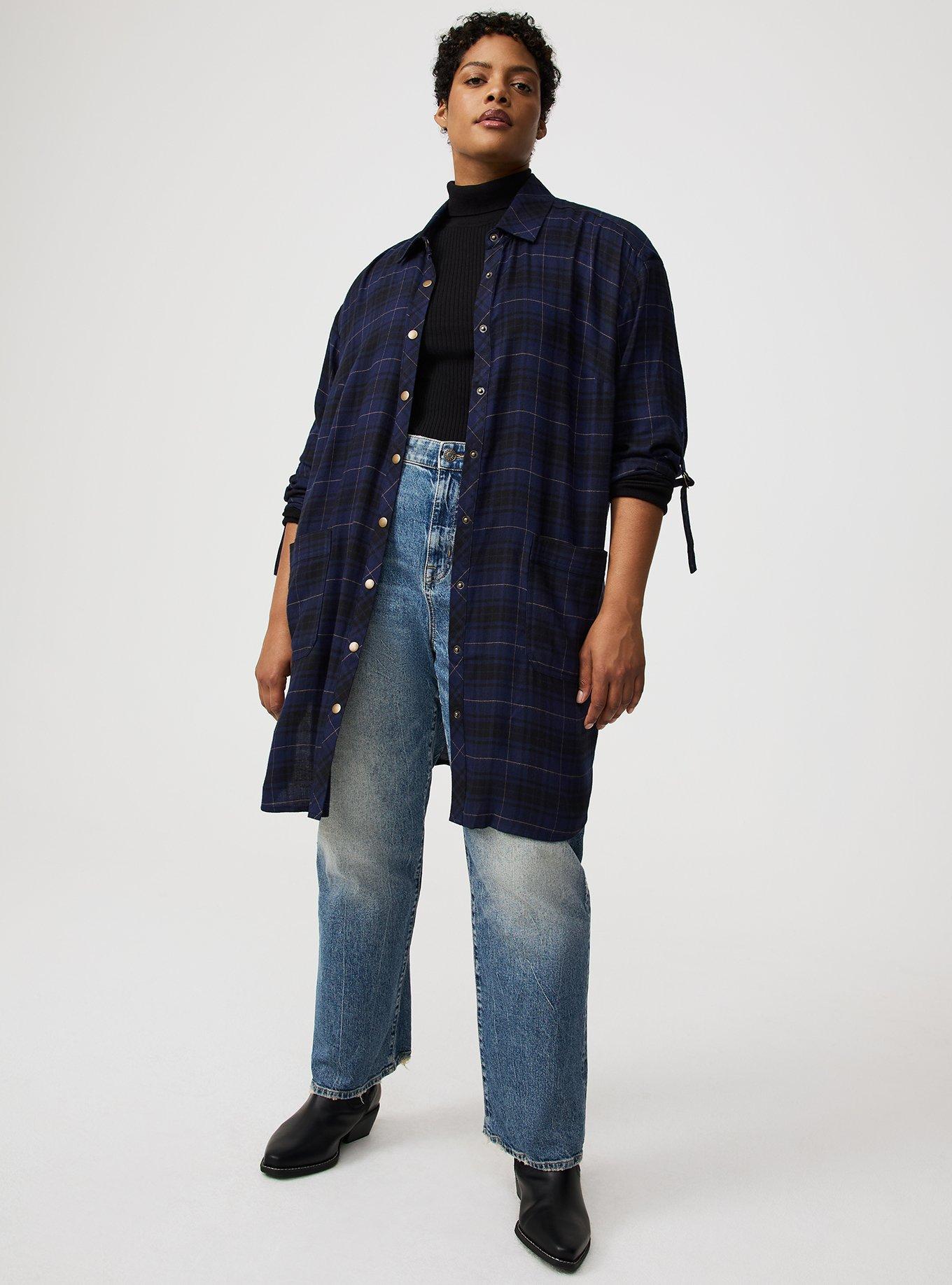 Oversized Flannel Kimono Shirt