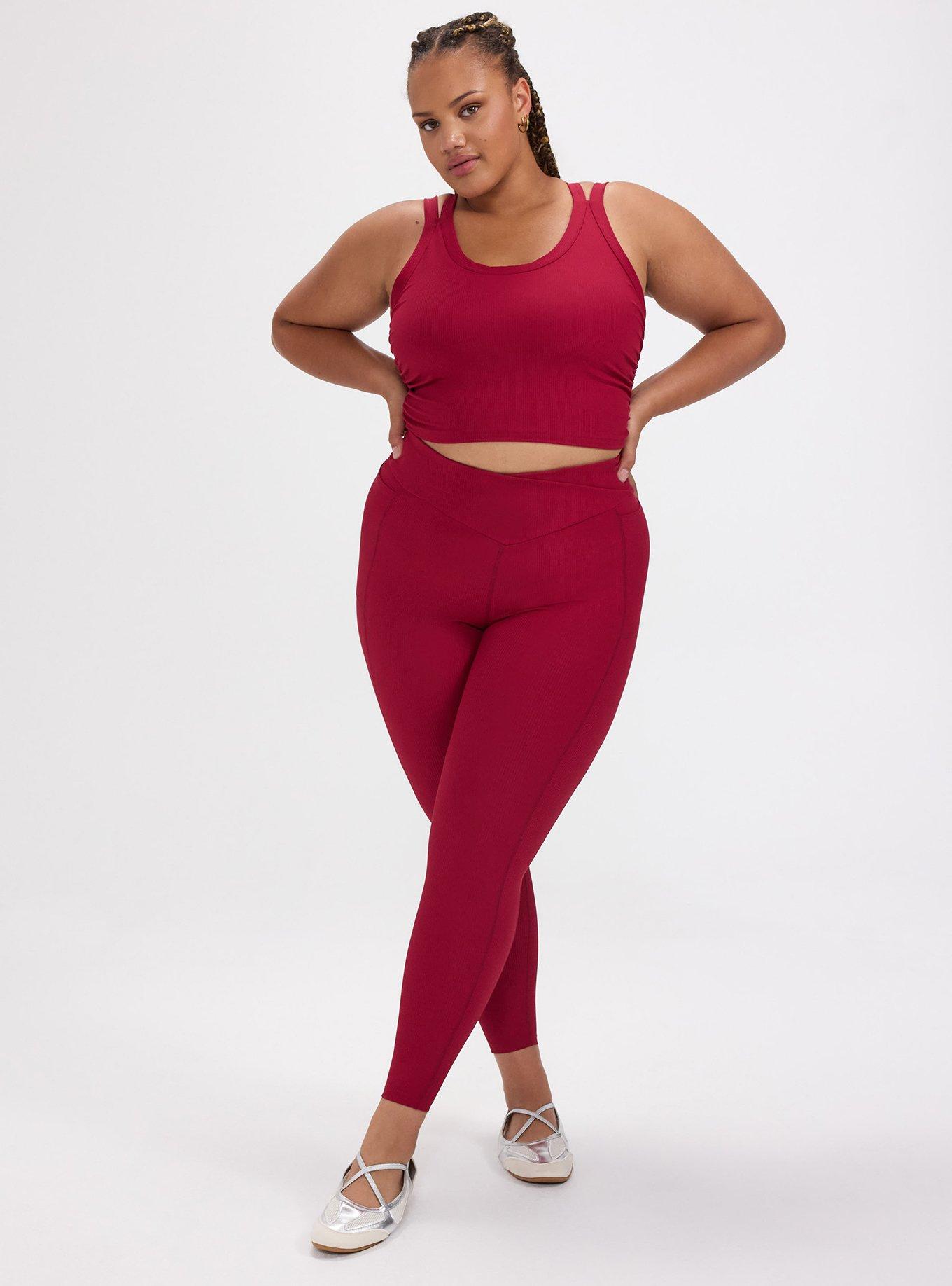 TRU Performance Rib Longline Active Sports Bra, RUMBA RED, alternate