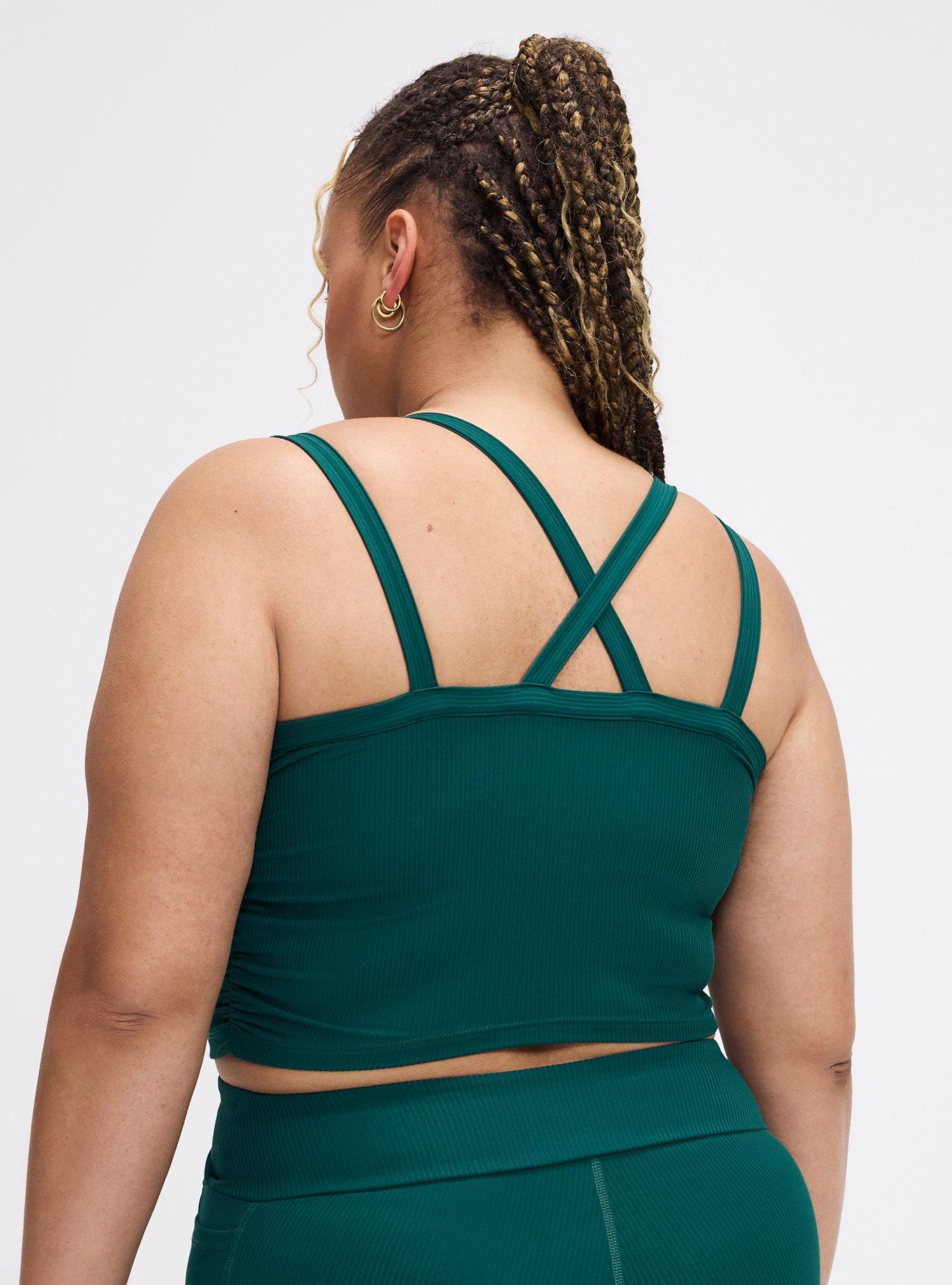 TRU Performance Rib Longline Active Sports Bra, BOTANICAL GARDEN, alternate