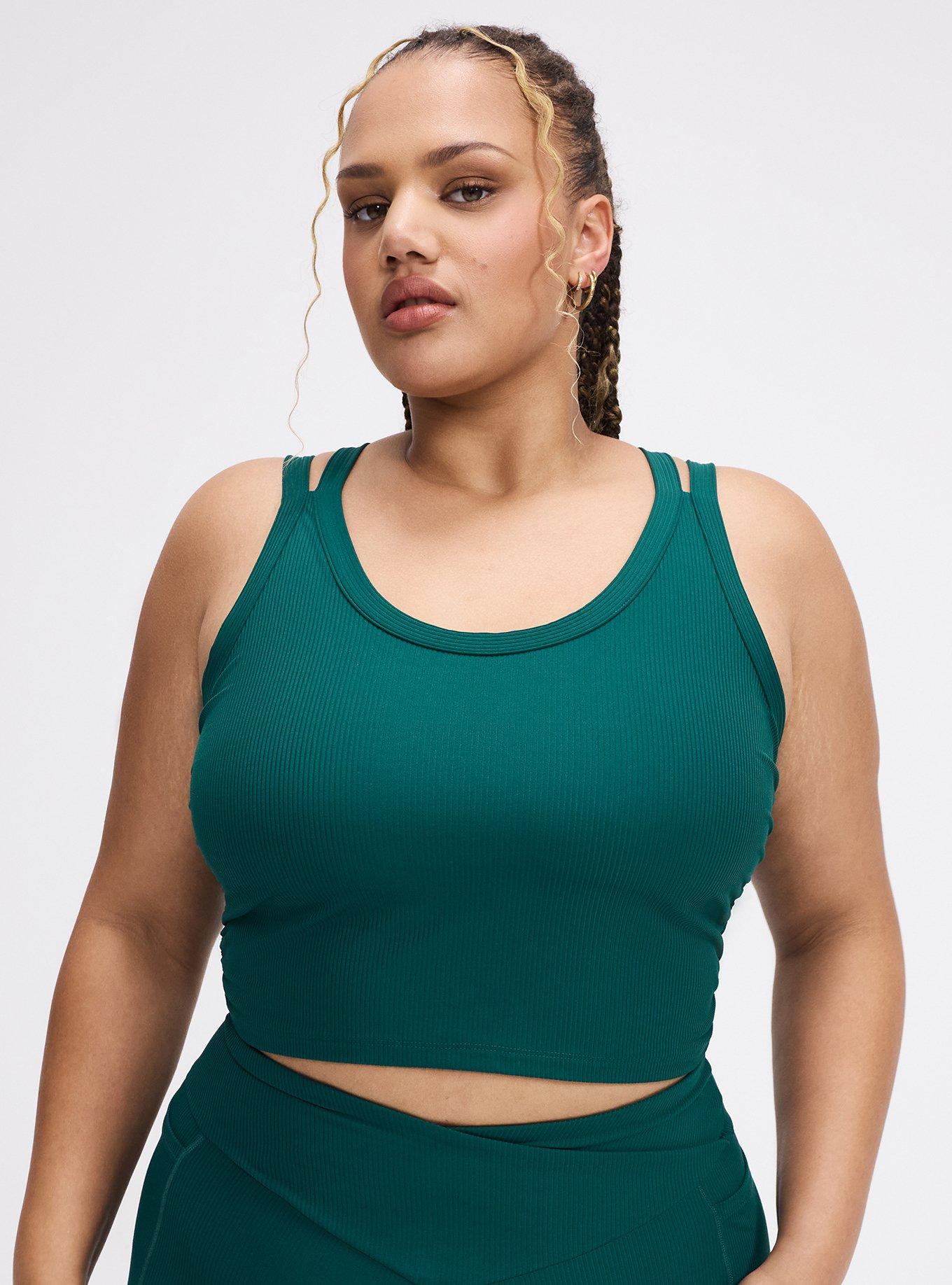 TRU Performance Rib Longline Active Sports Bra, BOTANICAL GARDEN, hi-res