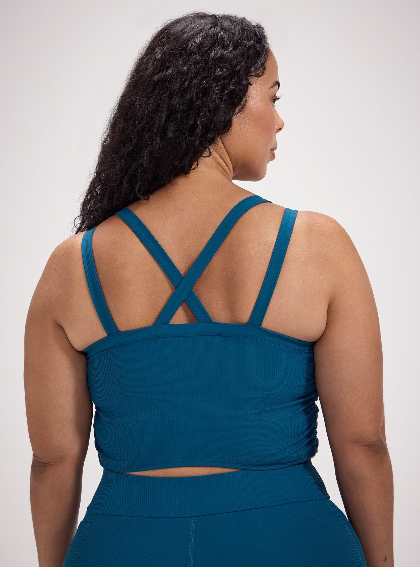 TRU Performance Rib Longline Active Sports Bra, LEGION BLUE, alternate