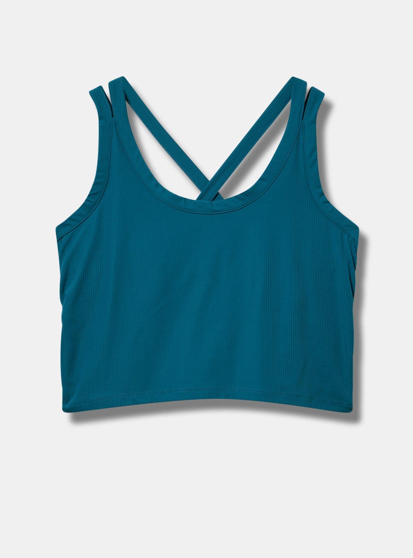 TRU Performance Rib Longline Active Sports Bra, LEGION BLUE, flat