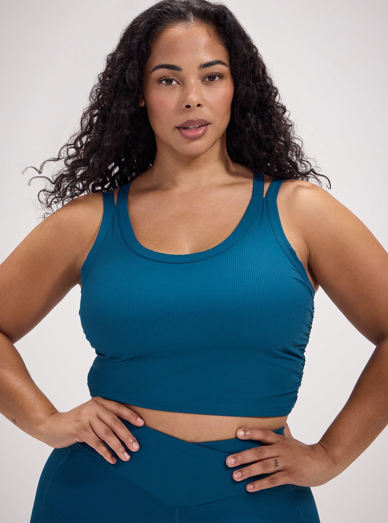 TRU Performance Rib Longline Active Sports Bra, LEGION BLUE, hi-res