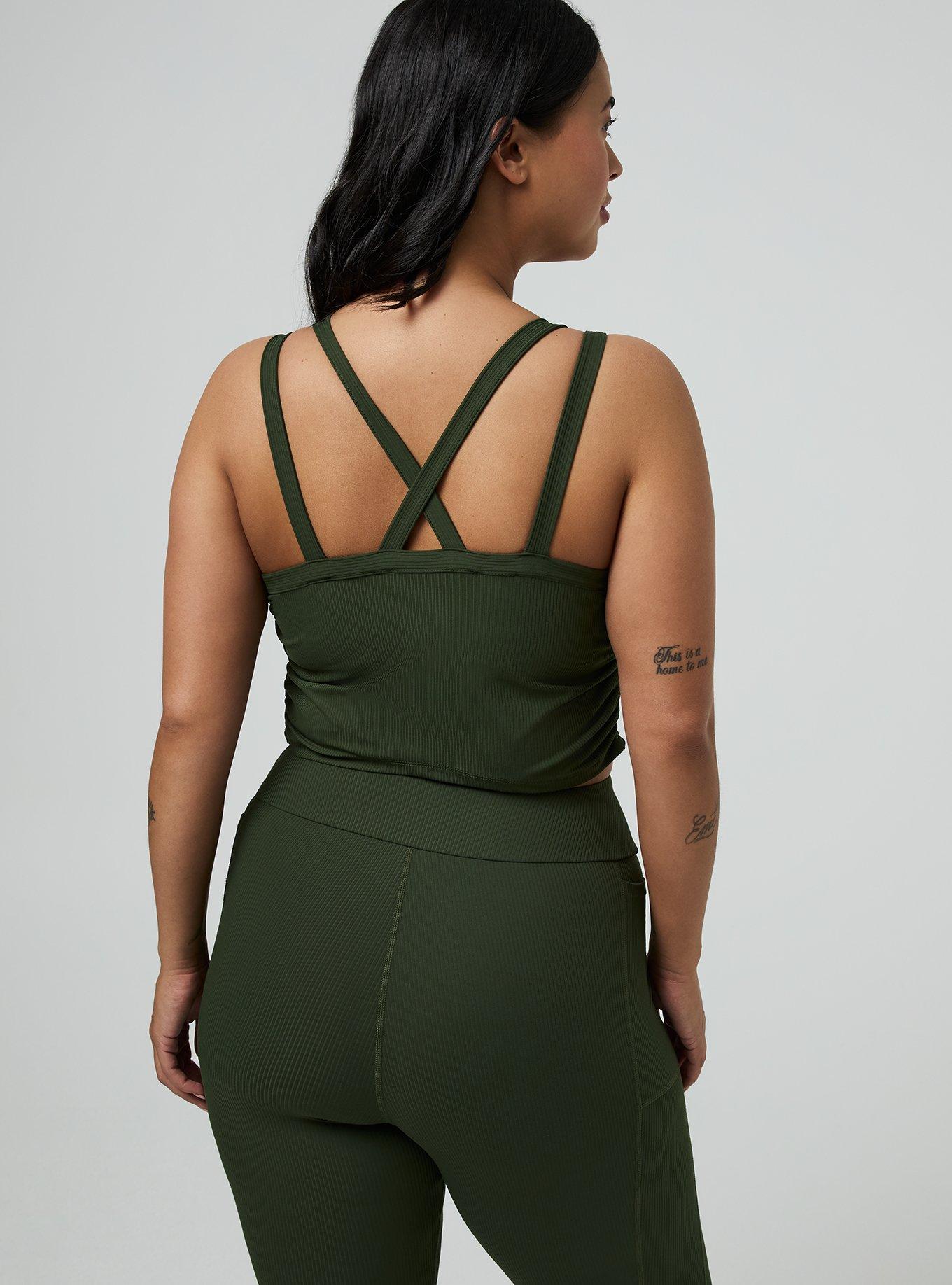 TRU Performance Rib Longline Active Sports Bra, FOREST NIGHT, alternate