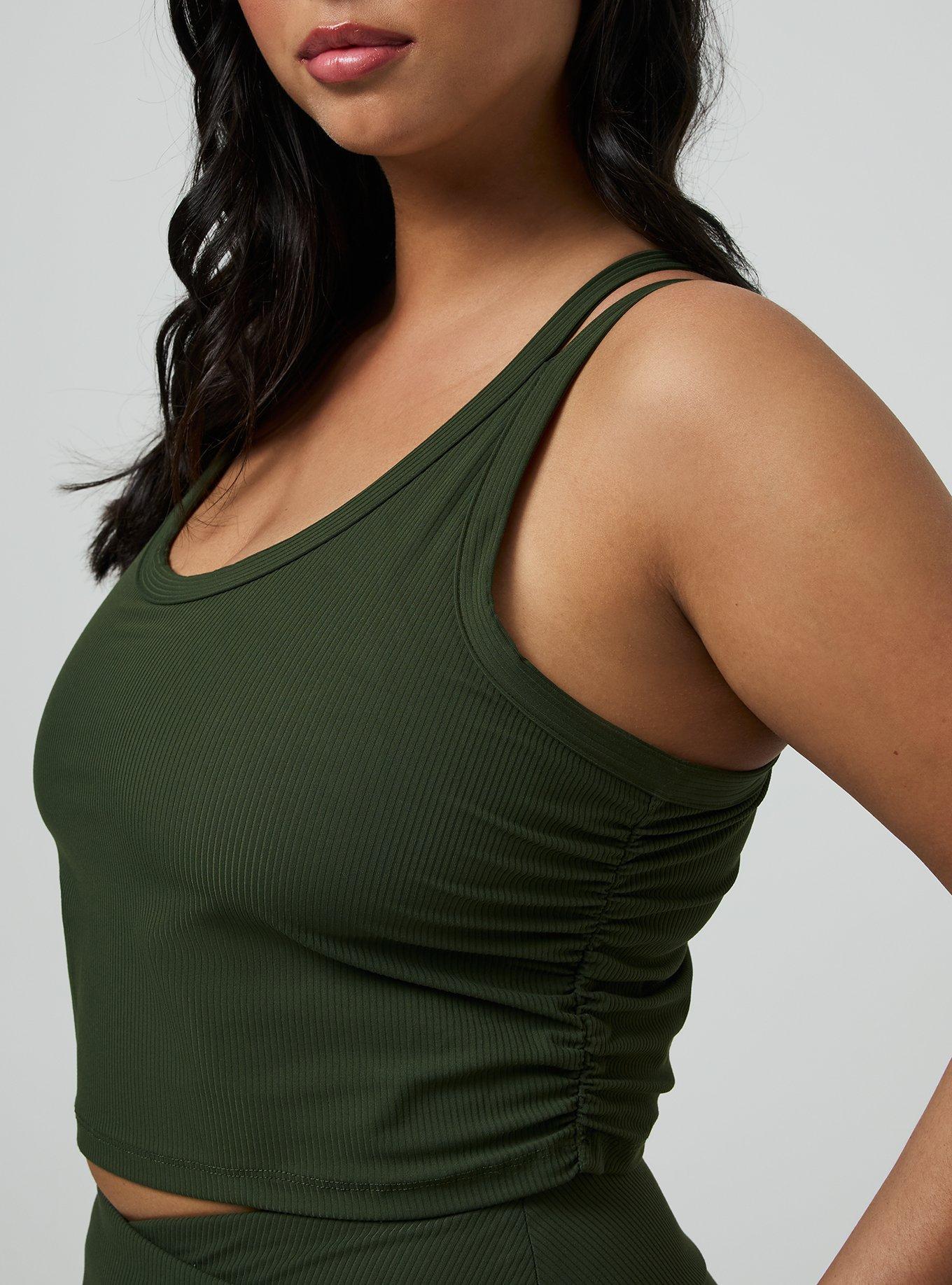 TRU Performance Rib Longline Active Sports Bra, FOREST NIGHT, alternate