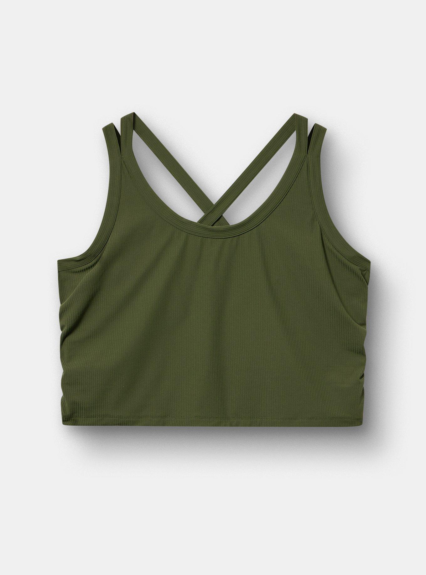 TRU Performance Rib Longline Active Sports Bra, FOREST NIGHT, hi-res