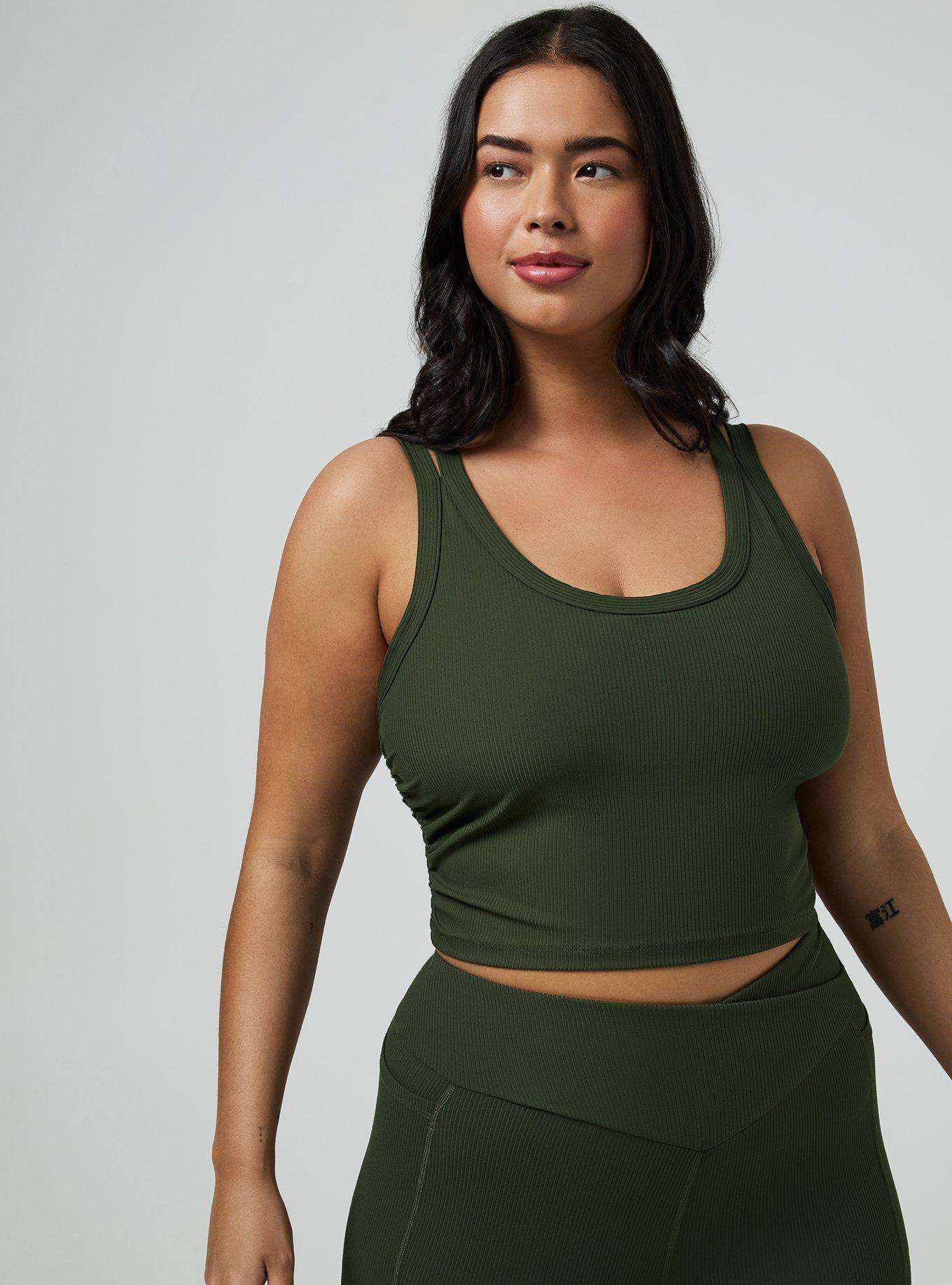 TRU Performance Rib Longline Active Sports Bra, FOREST NIGHT, hi-res