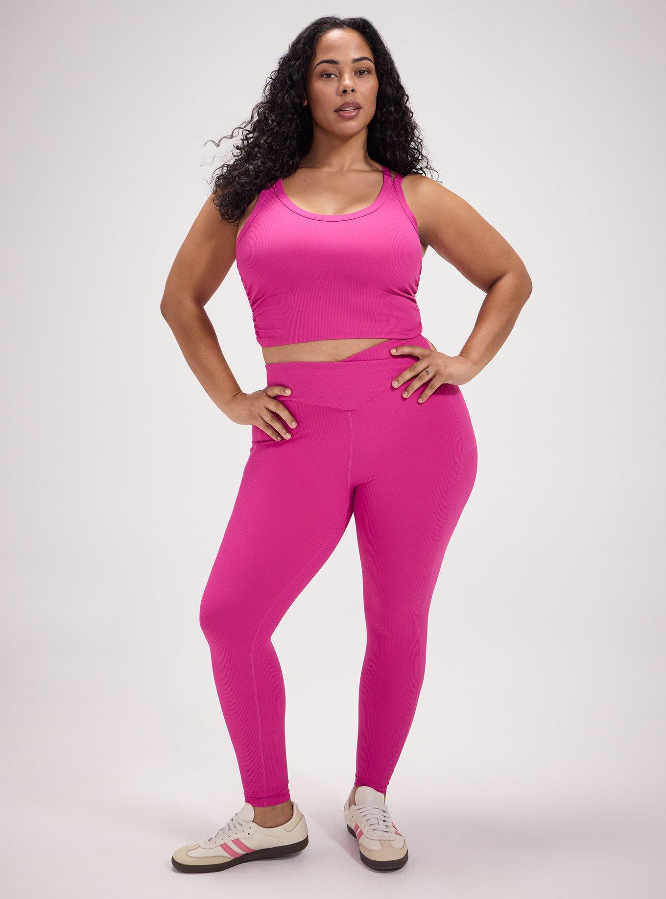 TRU Performance Rib Longline Active Sports Bra, FUCHSIA RED, alternate