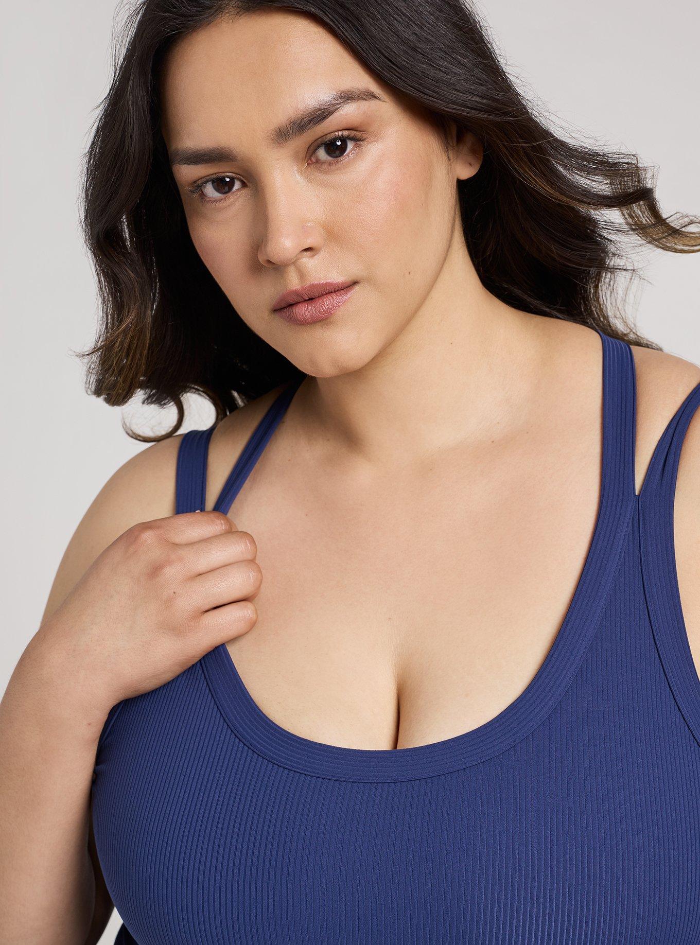 TRU Performance Rib Longline Active Sports Bra, MEDIEVAL BLUE, alternate