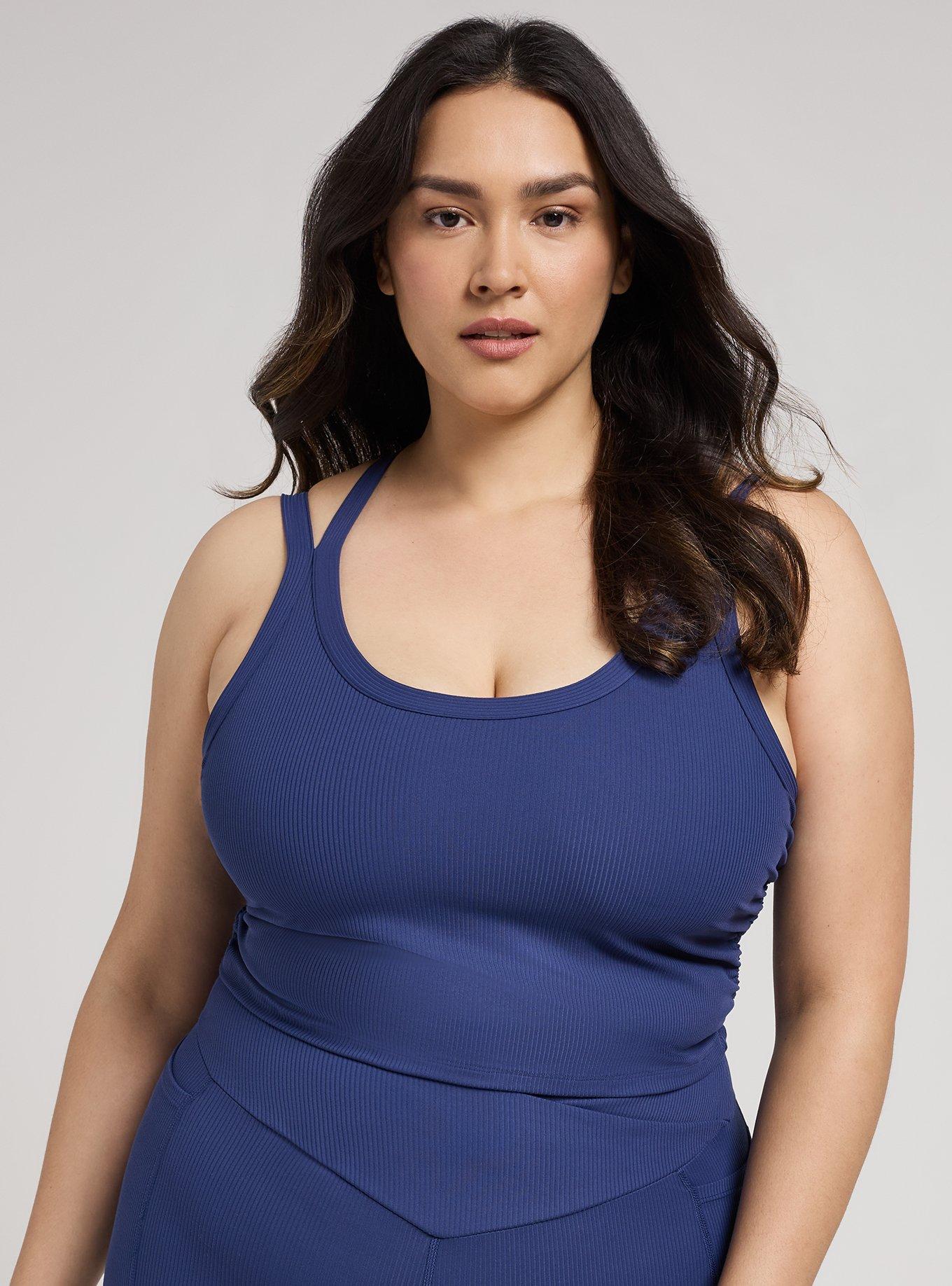 TRU Performance Rib Longline Active Sports Bra, MEDIEVAL BLUE, alternate