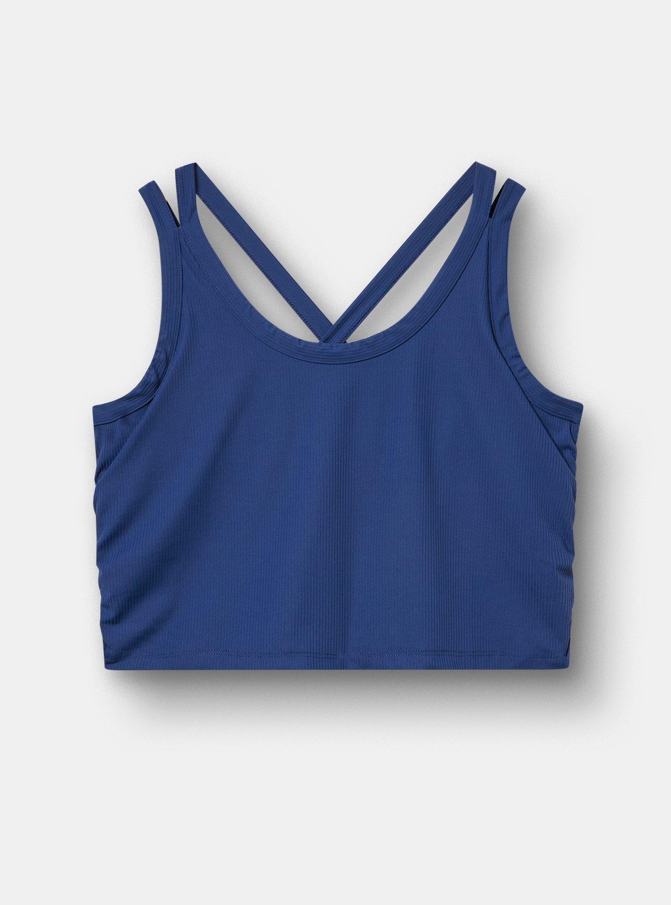 TRU Performance Rib Longline Active Sports Bra, MEDIEVAL BLUE, hi-res