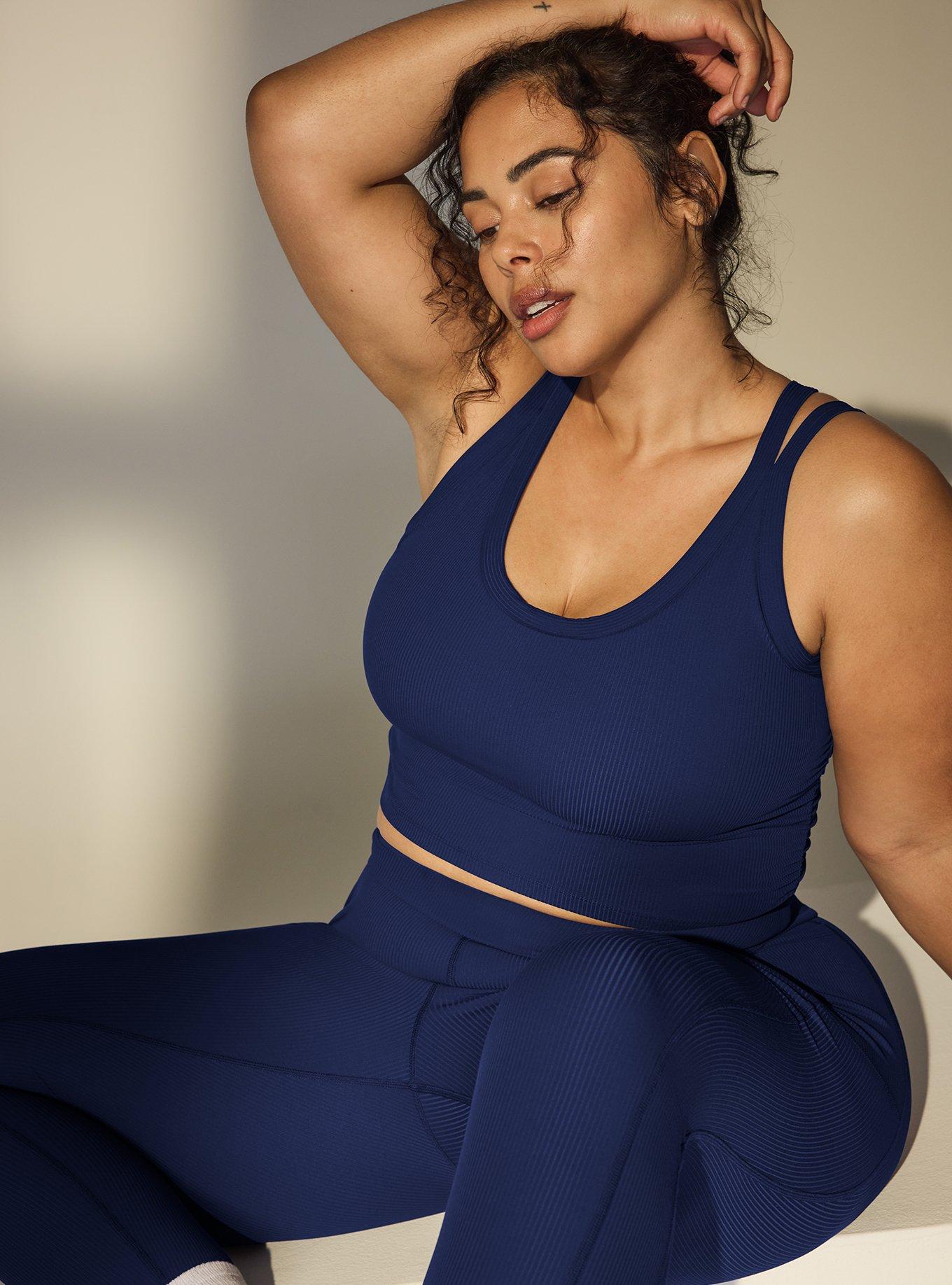 TRU Performance Rib Longline Active Sports Bra, MEDIEVAL BLUE, hi-res