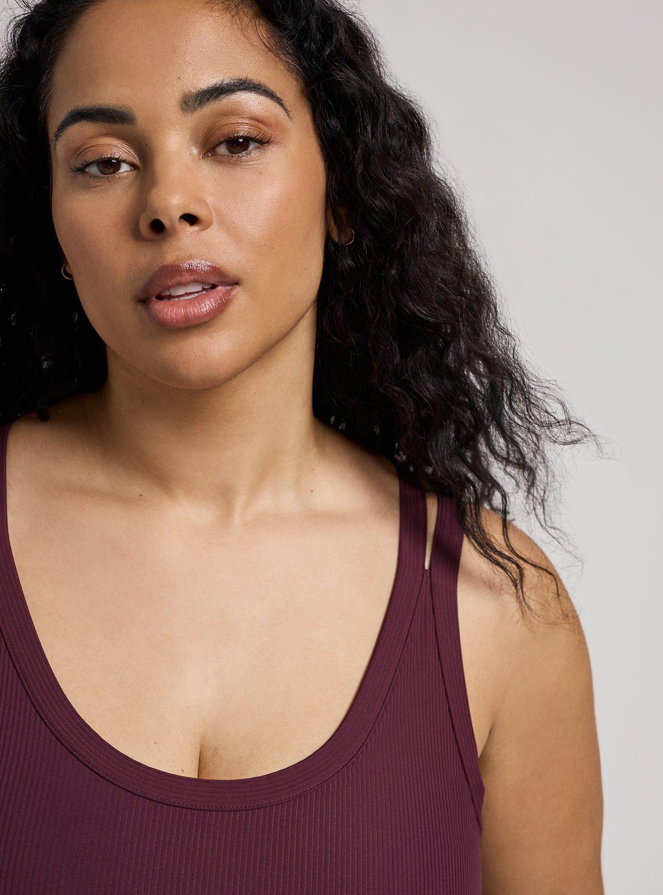 TRU Performance Rib Longline Active Sports Bra, WINETASTING, alternate