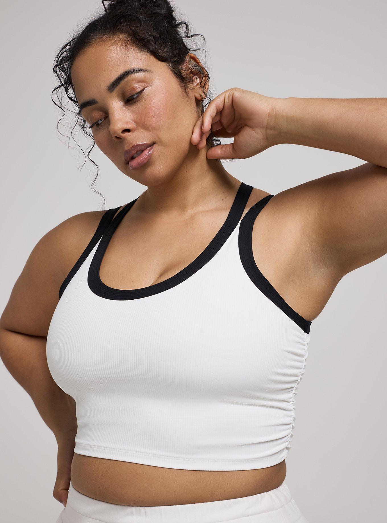 TRU Performance Rib Longline Active Sports Bra, BLANC DE BLANC, alternate