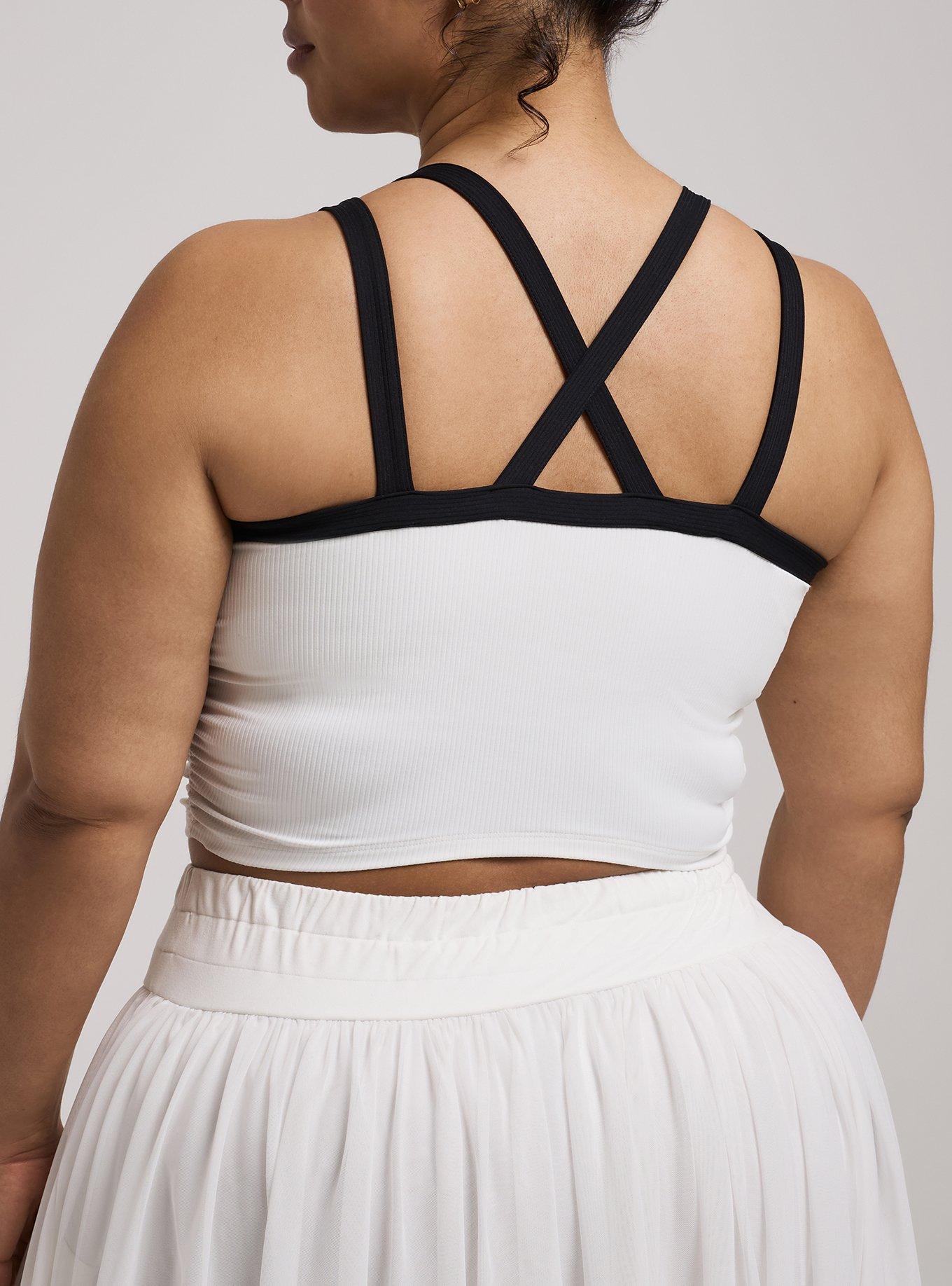 TRU Performance Rib Longline Active Sports Bra, BLANC DE BLANC, alternate