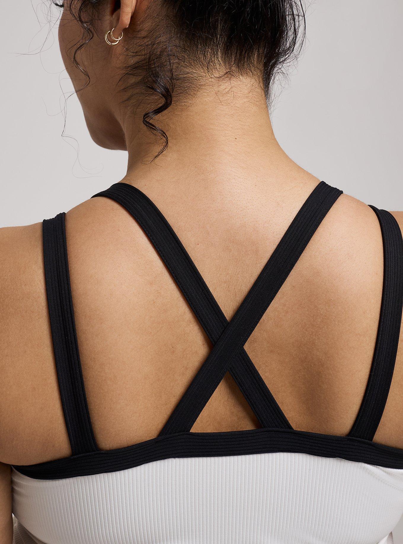 TRU Performance Rib Longline Active Sports Bra, BLANC DE BLANC, alternate