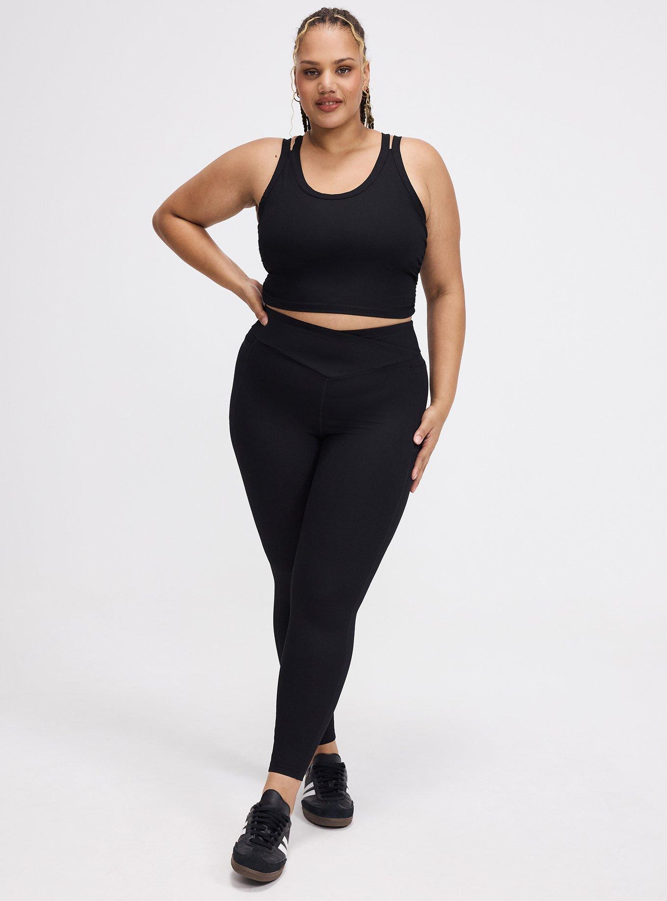 TRU Performance Rib V-Band Active Legging, DEEP BLACK, alternate