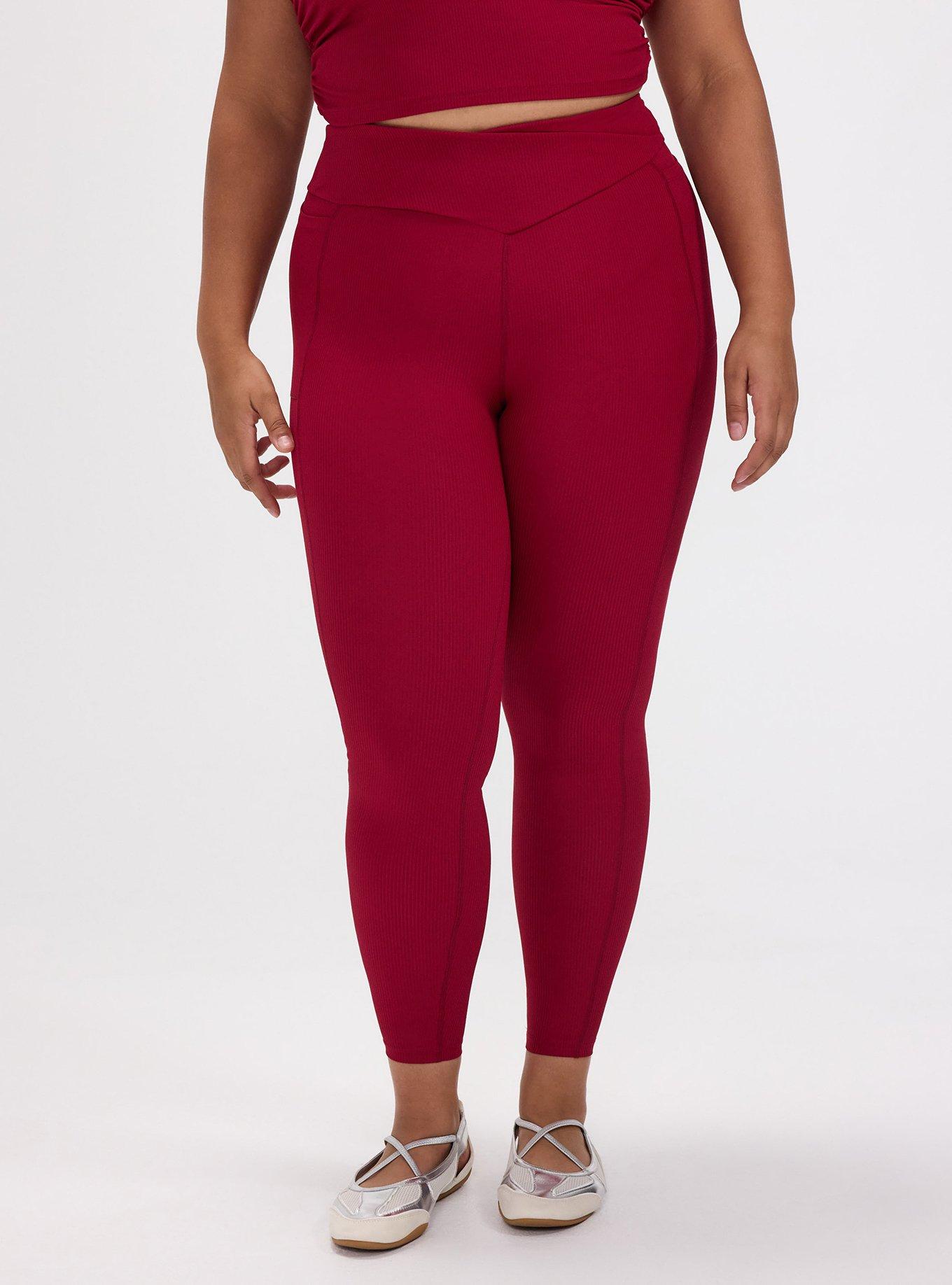 TRU Performance Rib V-Band Active Legging, RUMBA RED, alternate