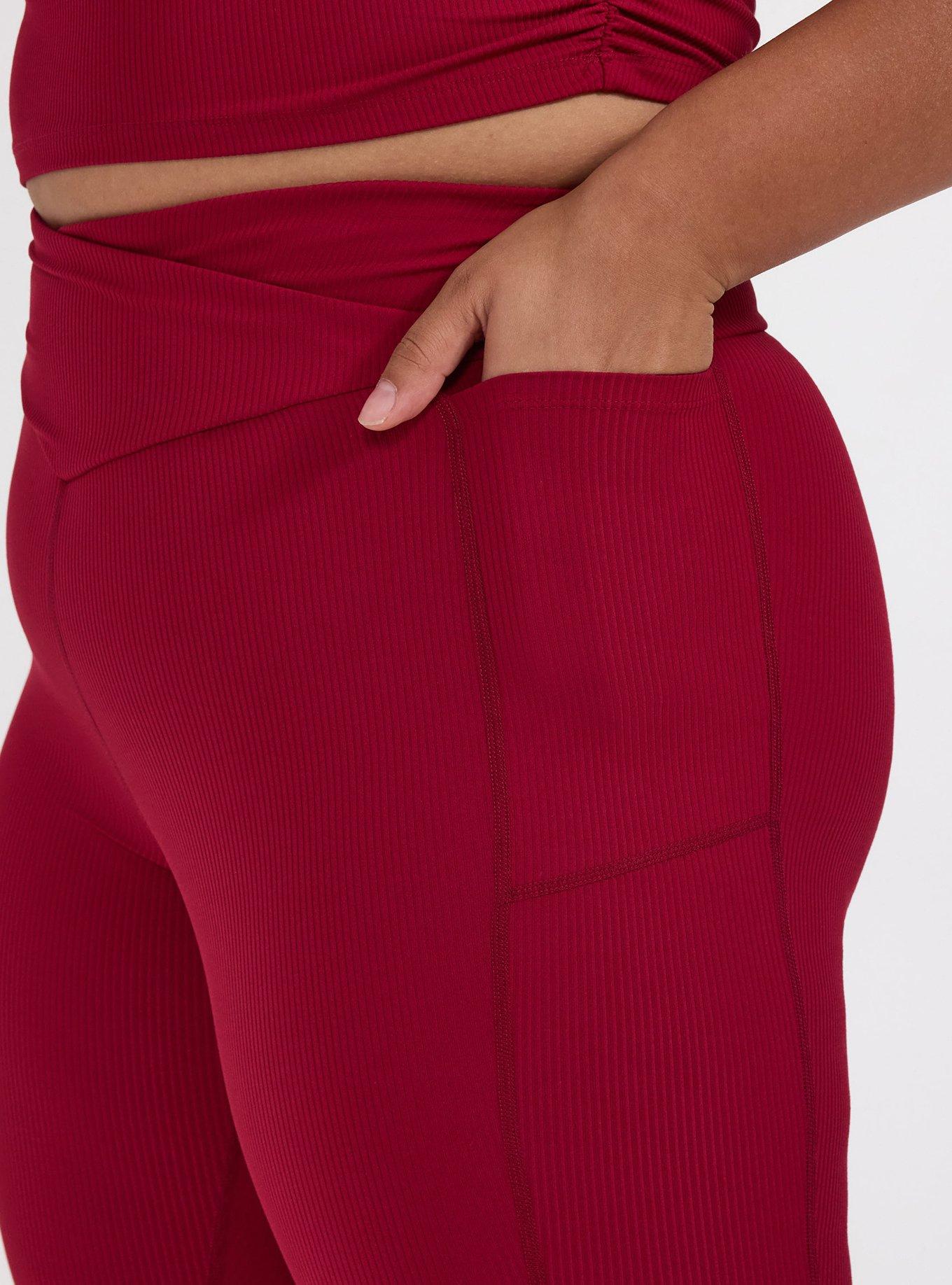 TRU Performance Rib V-Band Active Legging, RUMBA RED, alternate